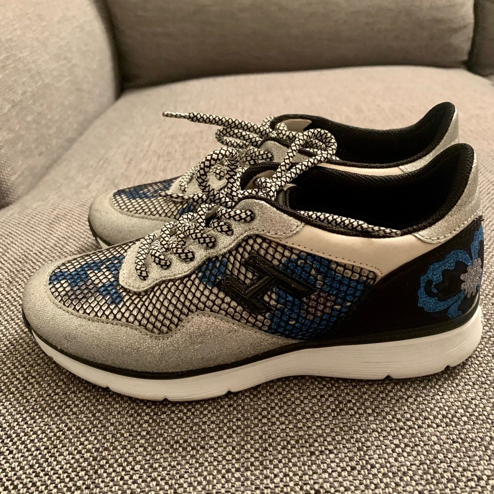 Hogan Glitter Silver Low-top Sneakers